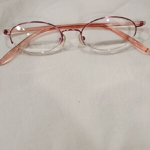 Pink Oval Frame Glasses